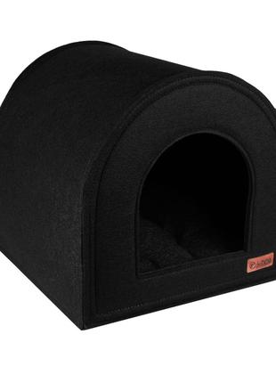 Домик Будка для кота собаки 45х45х45 см Черный