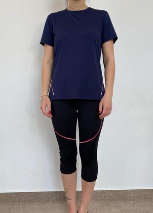 Женская спортивная синяя футболка, размер м