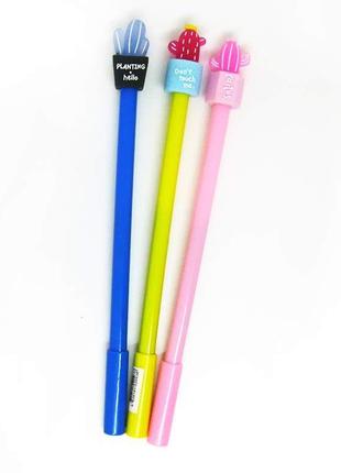 Гелевая ручка с насадкой Кактус, синий, 0.5мм