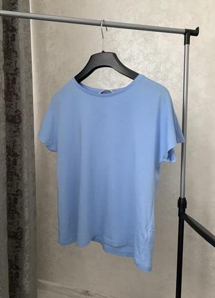 Базовая хлопковая голубая/голубая футболка