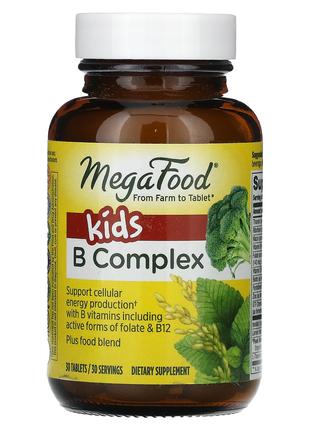MegaFood, Комплекс вітамінів групи B для дітей, 30 таблеток