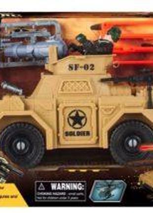 Набор игровой E3109-8 (36шт) военный,стреляет, джип 20см, фигу...