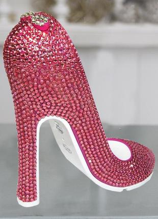 Декор для интерьера туфелька со стразами розовый