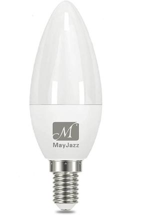 Лампочка MayJazz C37, LED, цокольE14, 5W, 400LM, 6500K холодни...