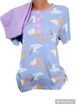 Піжама або костюм для дому: футболка+бриджі. трикотаж. узбекистан