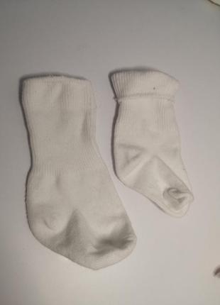 Білі носочки на 0-3 місяці носки на новонароджених шкарпетки н...