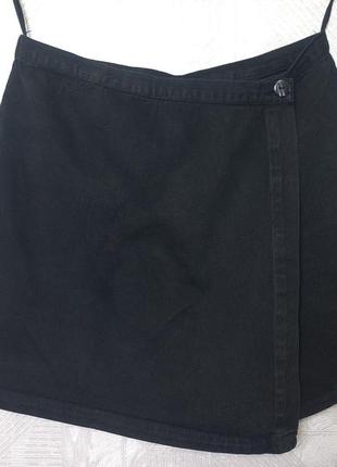 Базовые шорты-юбка 100% хлопок черного цвета