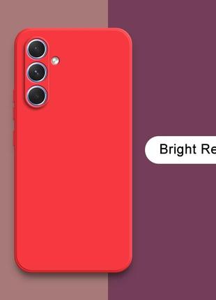 Силиконовый чехол для Samsung Galaxy A54 Красный микрофибра so...