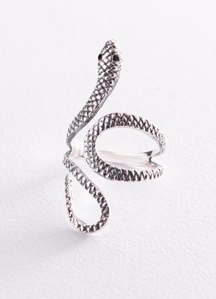Серебряное кольцо "Змея" 112645