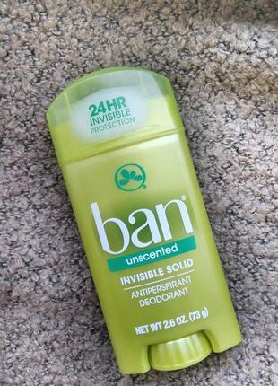 Ban дезодорант антиперспирант невидимый твердый без запаха стик