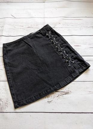Черная джинсовая юбка от new look