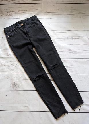 Черные прямые джинсы, мом - джинсы от river