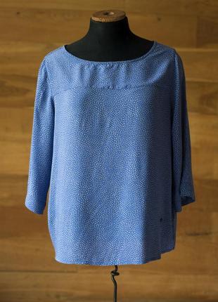 Синяя летняя блузка в мелкий горошок женская paul kehl, размер s