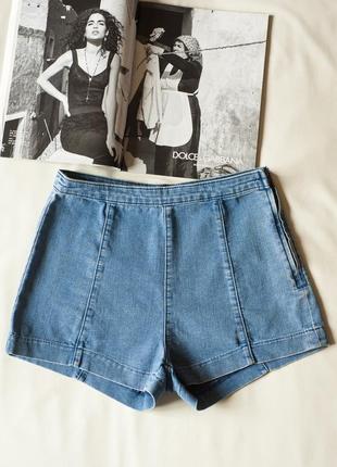 Голубые короткие джинсовые шорты женские h&m, размер s, м