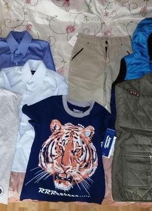 Пакет одежды на мальчика 122-128, школьная форма, жилет, куртка