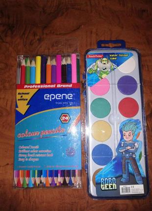 Детский набор для творчества краски и карандаши