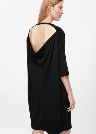 Черное шелковое платье натуральный шелк с открытой спиной длин...