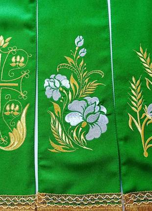 Закладка для Святого Евангелия из габардина (зеленая ткань)
