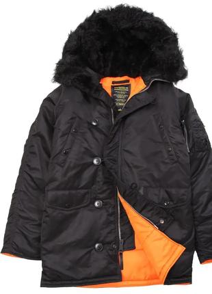 Куртка аляска Slim Fit N-3B Parka Alpha Industries (черная)