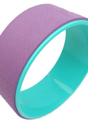 Колесо для йоги EasyFit TPE 33 см фиолетово-мятное