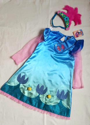 Платье amscan poppy dress карнавальный костюм тролль розочка н...