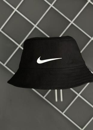 Панама черная nike белый лого