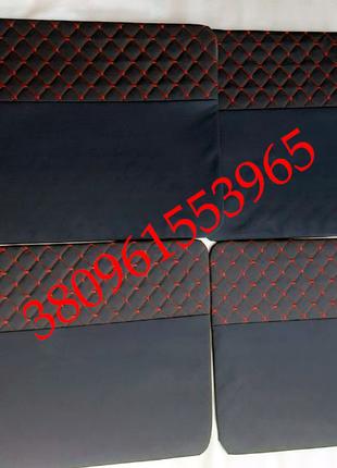 Дверная обшивка (карты) ВАЗ 2101-2107 (новые) ромб чёрно-красный