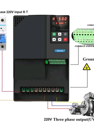 Частотник -G- 4KW - 1фаза 220V  220V Частотный преобразователь