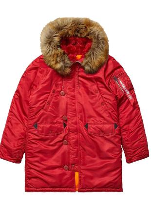 Зимняя женская куртка аляска N-3B W Parka Alpha Industries (red)