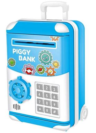 Скарбничка Сейф Дитяча Piggy Bank Валіза на Колесах