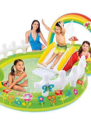 Детский Игровой Надувной Центр Бассейн с Горкой Мой Сад Intex
