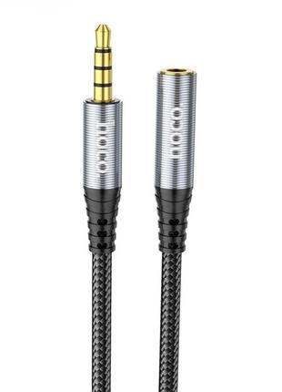 Кабель Aux Hoco UPA20 3.5 audio extension cable 2м Цвет Cерый ...