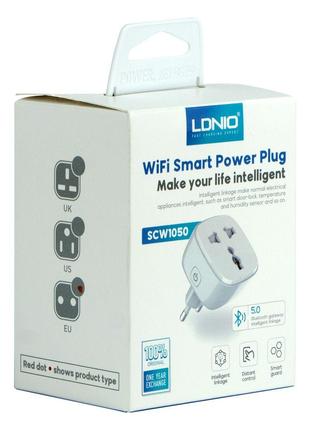 Смарт Розетка WiFI Smart Power Plug LDNIO SCW1050 Цвет Белый