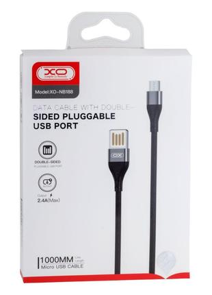 Кабель USB XO NB188 2.4A USB Micro Колір Чорний