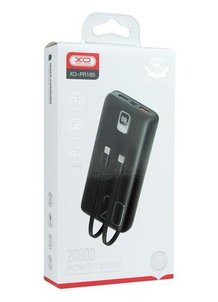 Power Bank XO PR185 with cable QC22.5W/PD20W 20000 mAh Цвет Чё...