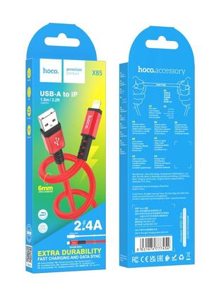 Кабель USB Hoco X85 Lightning Цвет Красный