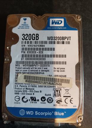 Жорсткий диск HDD 2.5" 320 Гб SATA-II Western Digital WD3200BPVT