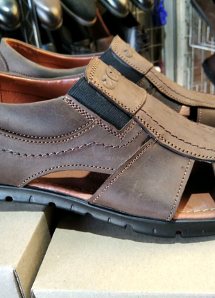 Чоловіче шкіряне взуття Чоловічі комфортні босоніжки eco