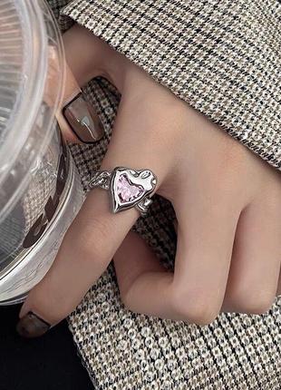 Топ кольца сердце розовое кольцо кристальное сердце