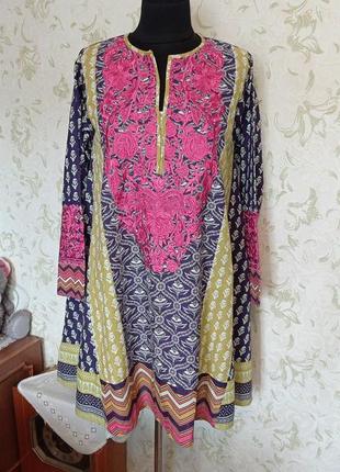 Платье 👗 туника в индийском стиле uk12 khaadi pret