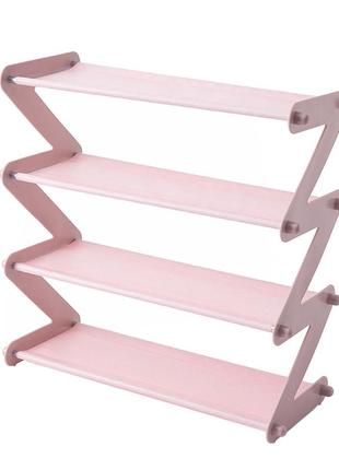 Полка стойка органайзер для обуви 4 полки shape shoe rack (роз...