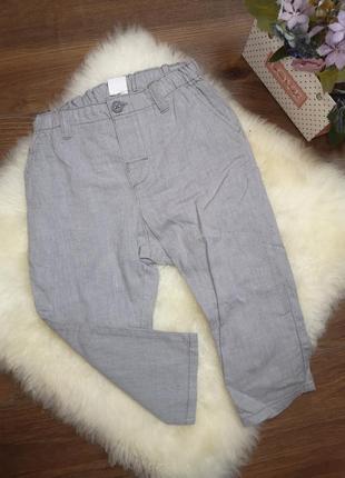 Тонкие брюки h&amp;m на 12-18 месяцев брюки летние весенние ко...