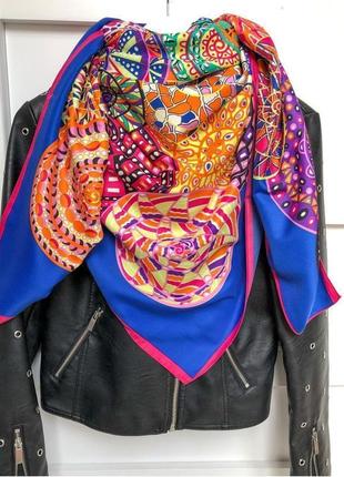 Шикарный большой шелковый платок шарф