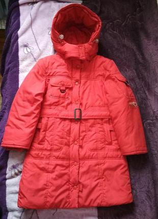 Дитяче зимове тепле червоне пальто пуховик куртка kiko розмір ...