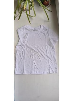 Однотонная белая футболка детская 110/116 рост