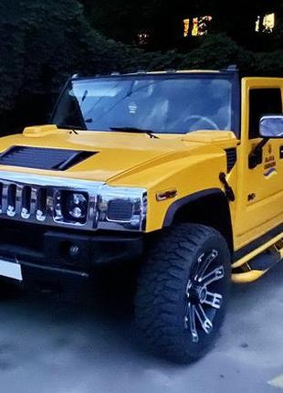 081 Прокат внедорожника Hummer H2 желтый на съемки фото