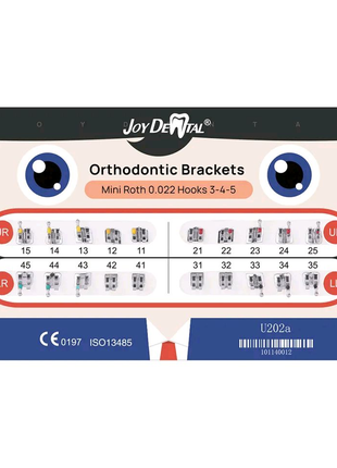 Ортопедические брекеты Mini Roth 022 3-4-5 hooks Joydental