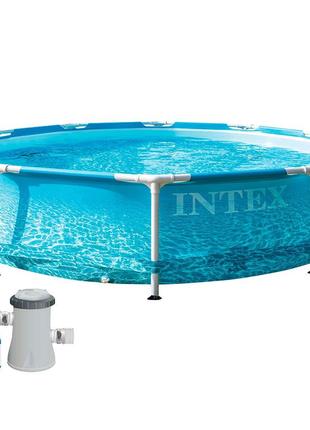 Каркасний басейн з фільтр-насосом Intex Beachside Metal Frame ...