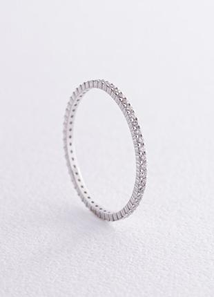 Кольцо с дорожкой бриллиантов (белое золото) 217771121