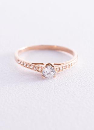 Золотое помолвочное кольцо с фианитами к05880